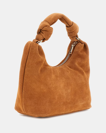 Guess Isotta Hobo Suede Bag - Cognac