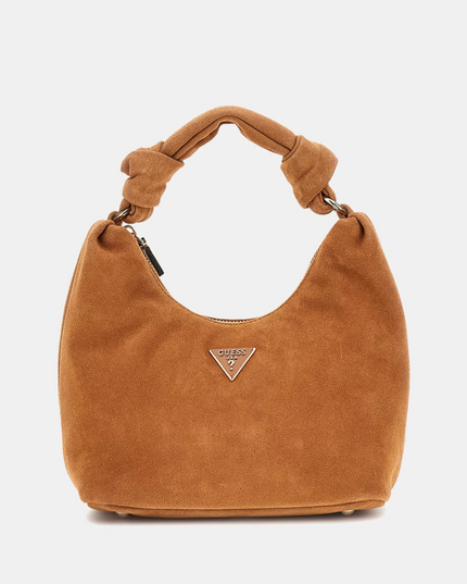 Guess Isotta Hobo Suede Bag - Cognac