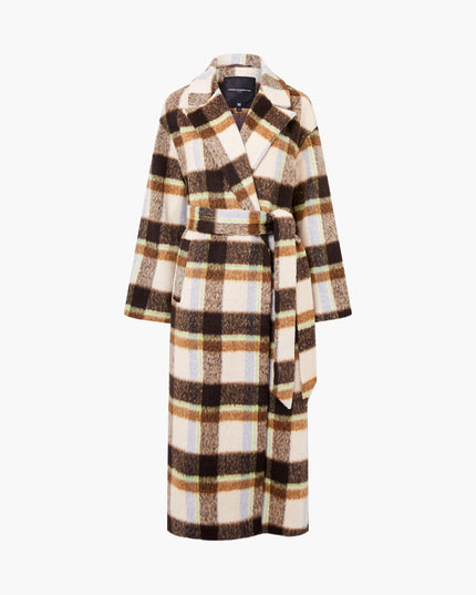 French Connection Remi Belted Coat - Brown Multi