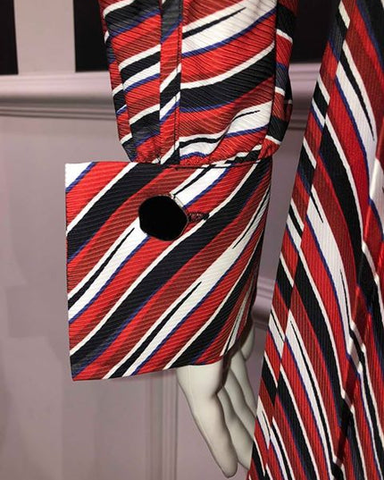 Striped Detail Dress - Red/Navy/White