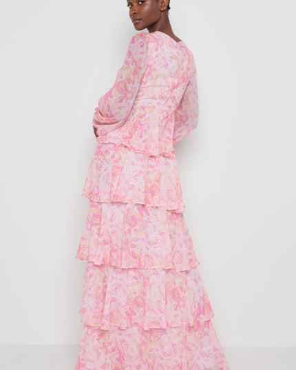 Ashton Maxi Dress - Pink Abstract