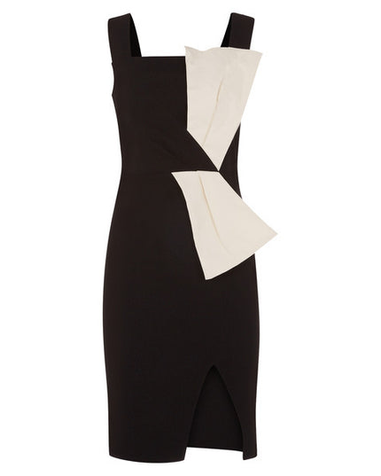 Hallie Sculpted Dress - Black/White