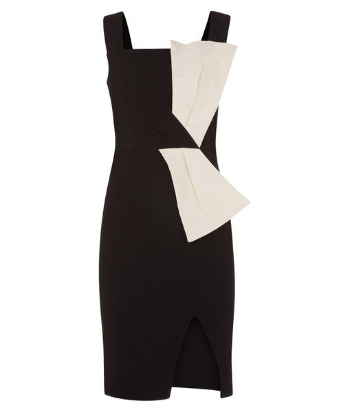 Hallie Sculpted Dress - Black/White