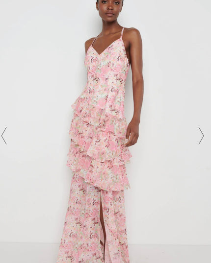 Hettie Asymmetric Ruffle Dress - Floral