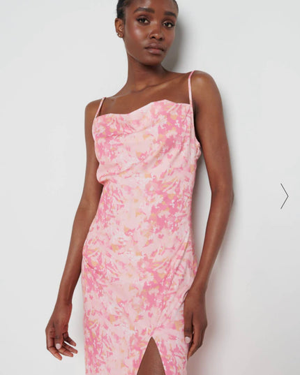 Keisha Midaxi Dress - Pink Abstract