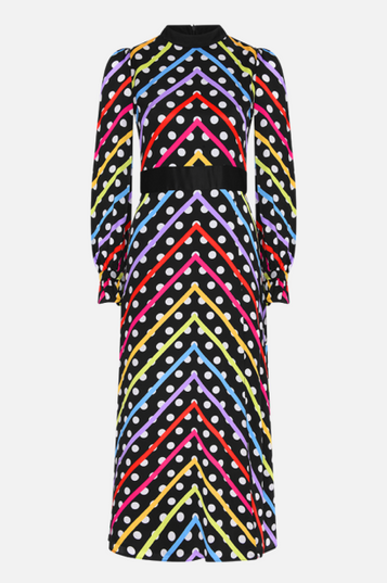Olivia Rubin Marley Chevron Polka Dot Dress