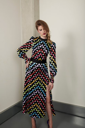 Olivia Rubin Marley Chevron Polka Dot Dress
