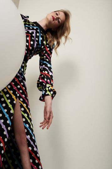 Olivia Rubin Marley Chevron Polka Dot Dress