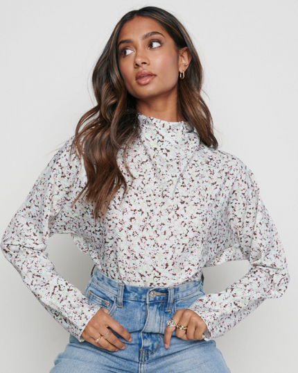 Bonnie Backless Blouse - Floral
