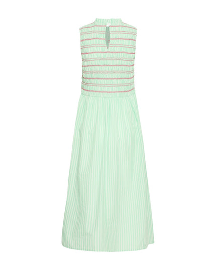 Locy Dress - Green/Birch Stripe