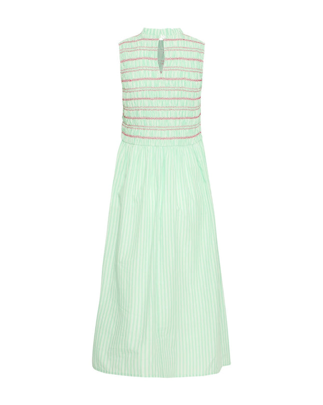 Locy Dress - Green/Birch Stripe
