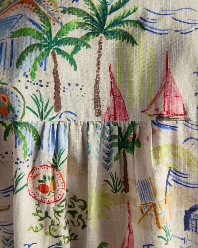 Isobel Crochet Shirt - Coastal Print