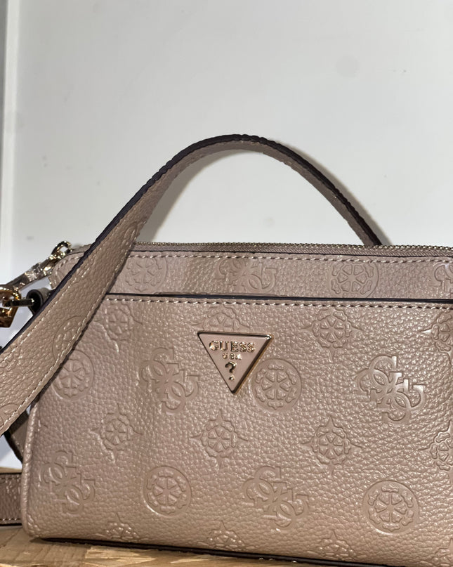 Guess Cresidia Mini Crossbody Top Zip - Dark Taupe Logo