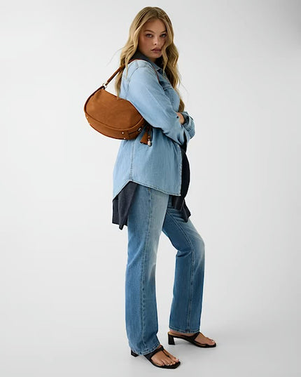 Guess Danya Suede Shoulder Bag - Cognac