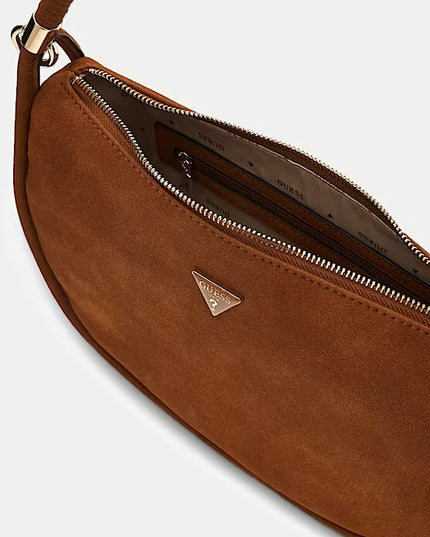 Guess Danya Suede Shoulder Bag - Cognac