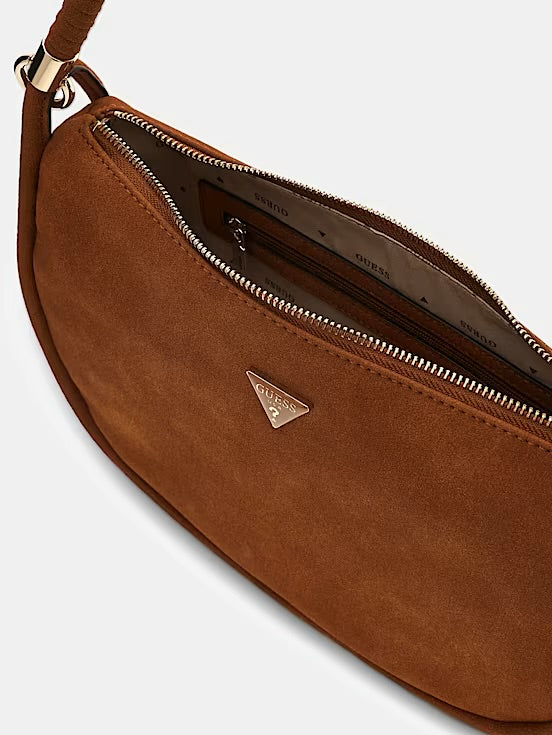 Guess Danya Suede Shoulder Bag - Cognac