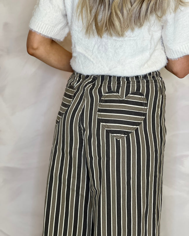 Elowen Stripe Jeans - Coffee