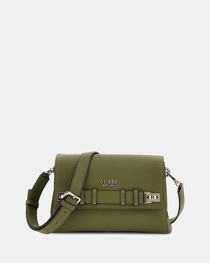 Guess Gregoria Flap Crossbody - Olive Green
