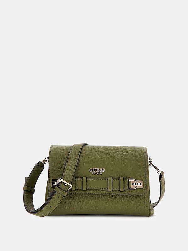Guess Gregoria Flap Crossbody - Olive Green