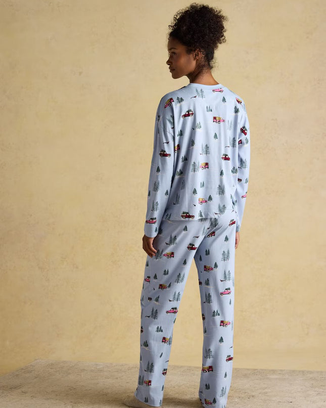 Lyla 4x4 Jersey Cotton Pyjama Set - Blue