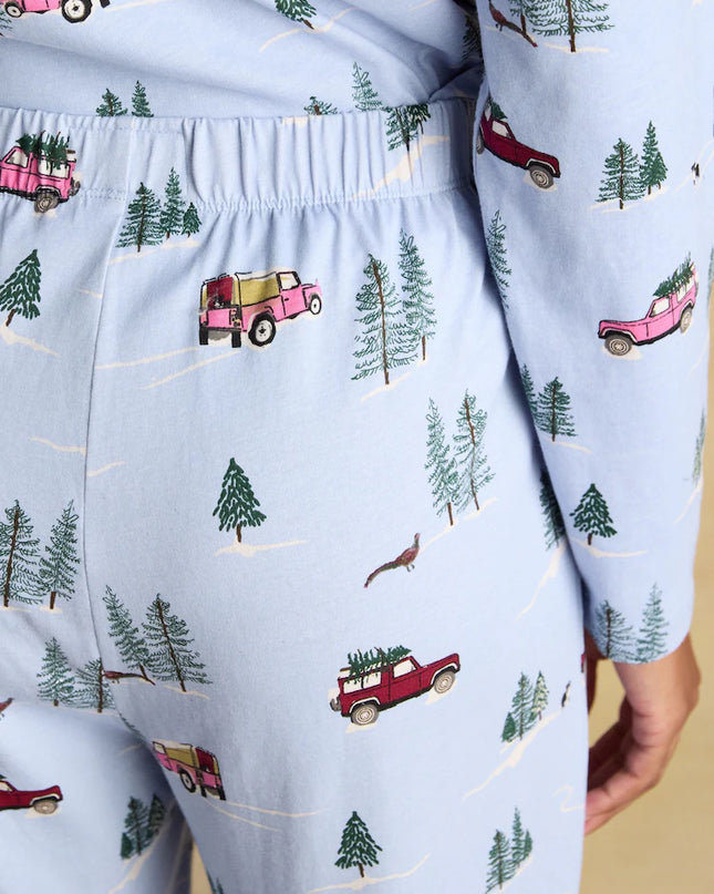 Lyla 4x4 Jersey Cotton Pyjama Set - Blue