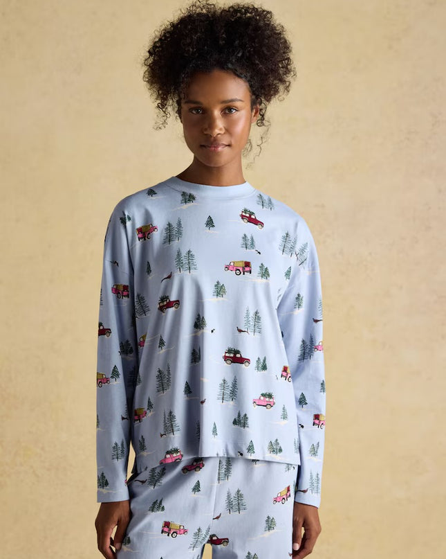 Lyla 4x4 Jersey Cotton Pyjama Set - Blue