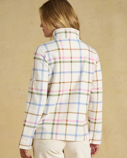 Joules Saunton Sweatshirt with Buttoned Funnel Neck - Cream Check