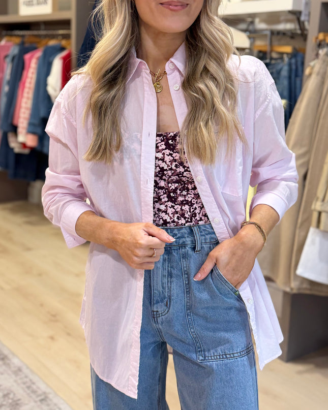 Guess Jeans Oversized Pocket Shirt - Summer Lilac