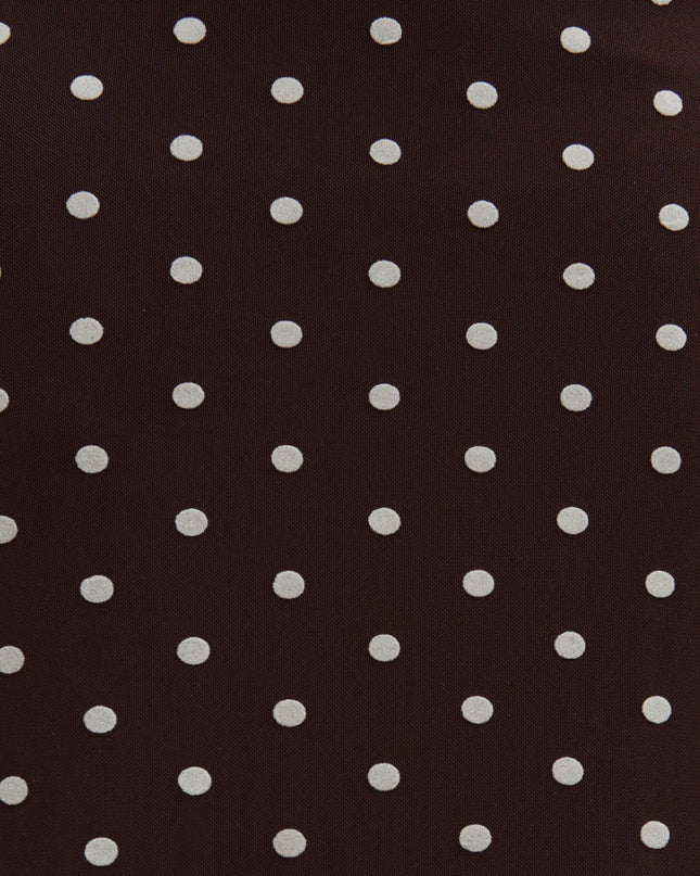 Petula Scarf Mesh Maxi Dress - Brown and Cream Polka Dot