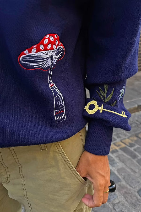 Navy Icons Cardigan
