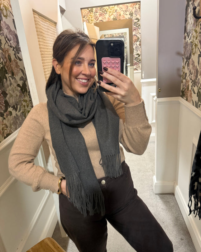 Muse Plain Scarf - Grey
