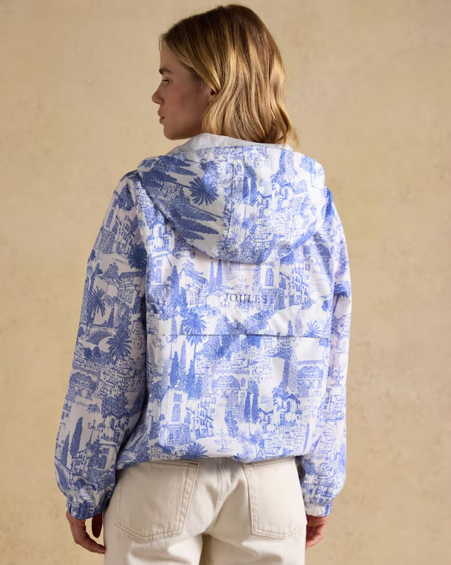 Rainly Waterproof Raincoat with Hood - Cream & Blue