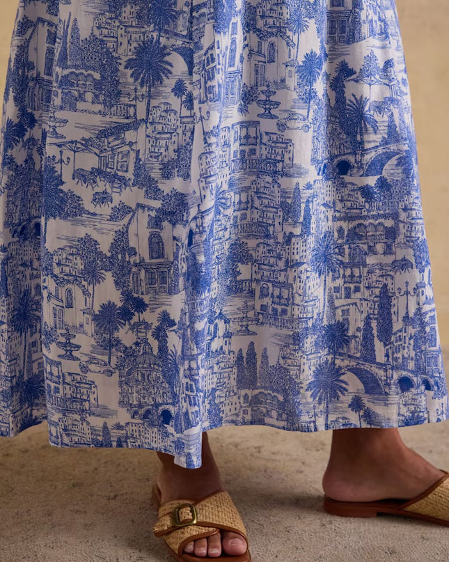 Samantha Woven Maxi Dress -  Blue/White