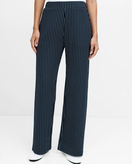 French Connection Wren Pinstripe Pull-On Trousers - Navy