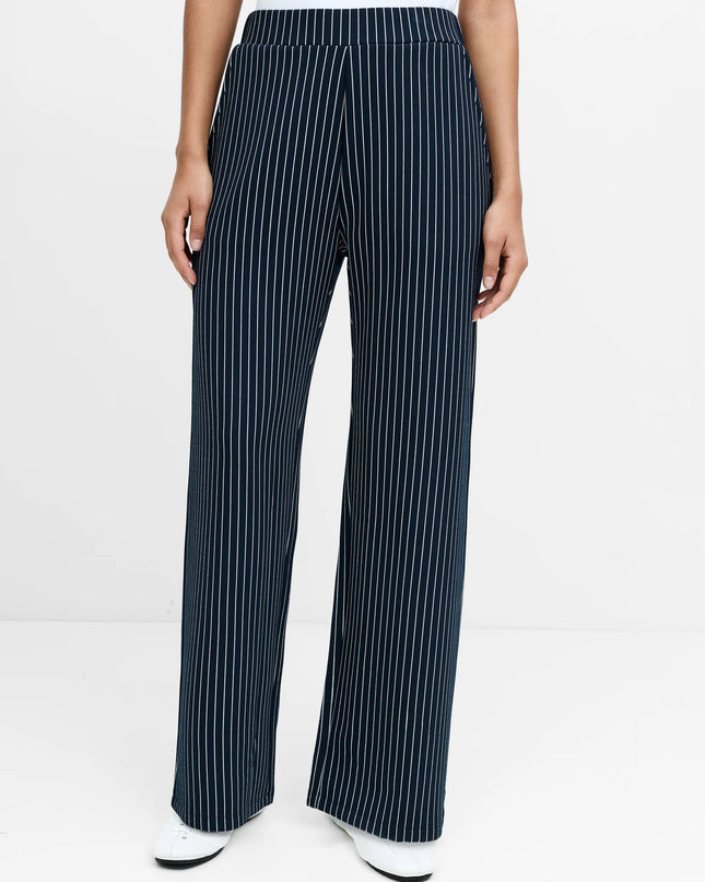 French Connection Wren Pinstripe Pull-On Trousers - Navy