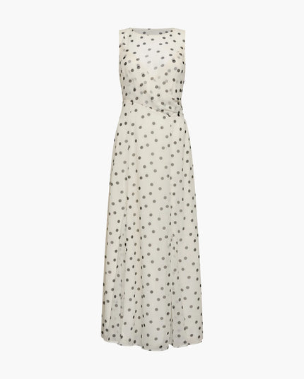 French Connection Emma Chiffon Godet Dress - Cream/Black