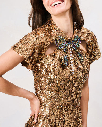 Lux Sequin Mini Dress - Gold