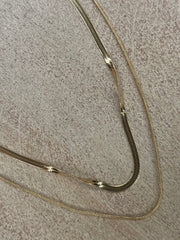 Multi-Layer Snake Bone Necklace - Gold