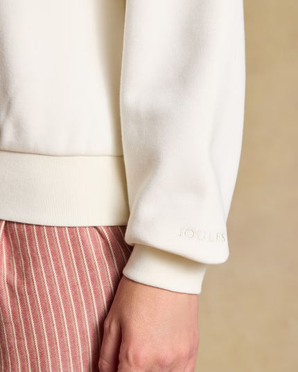Joules Coffee House Wide Neck Sweatshirt - Cream
