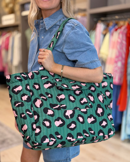Printed Beach Bag - Green