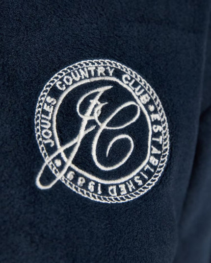 Embroidered Full Zip Funnel Neck Fleece - Navy