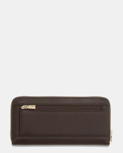 Guess Melody Large Zip Around Purse - Brown