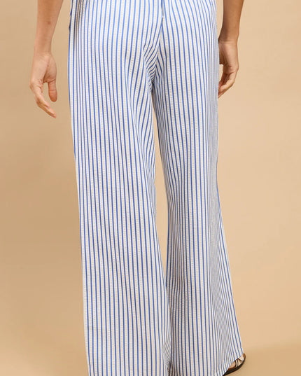 Maelle Blue Stripe Wide Leg Trousers