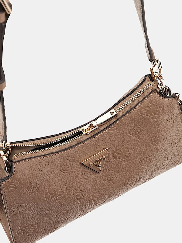 Cresidia Top-Zip Shoulder Bag - Pebble Textured With Gold-Tone Hardware