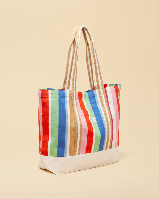 Promenade Canvas Tote Bag - Multi Stripe