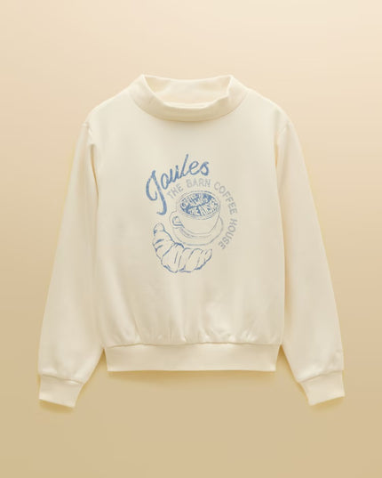 Joules Coffee House Wide Neck Sweatshirt - Cream