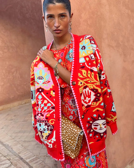 Tomato Tapestry Martha Cardigan