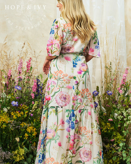 Michelle Wrap Dress - Cream Multi