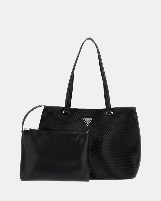 Guess Phaedra Woven Tote Shopper - Black