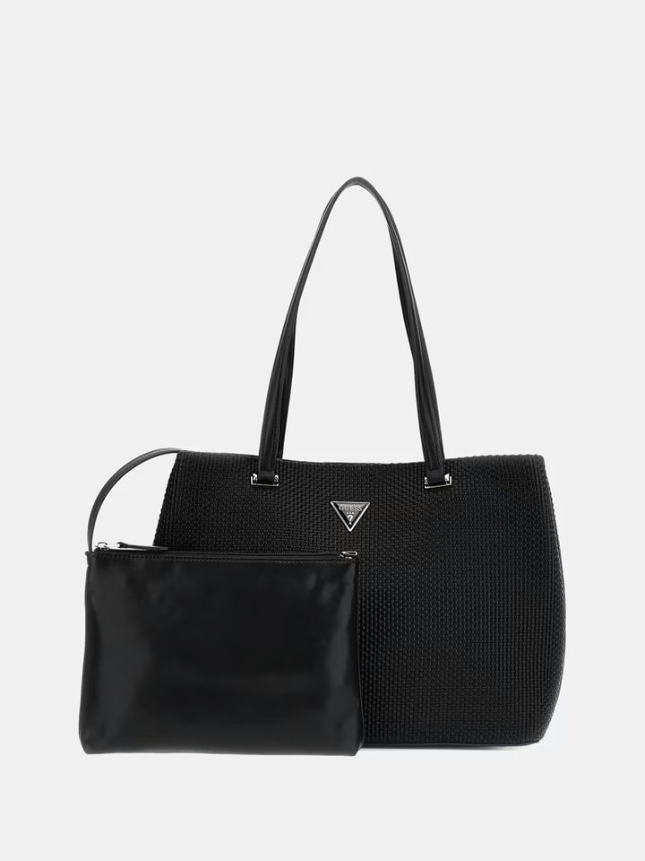 Guess Phaedra Woven Tote Shopper - Black